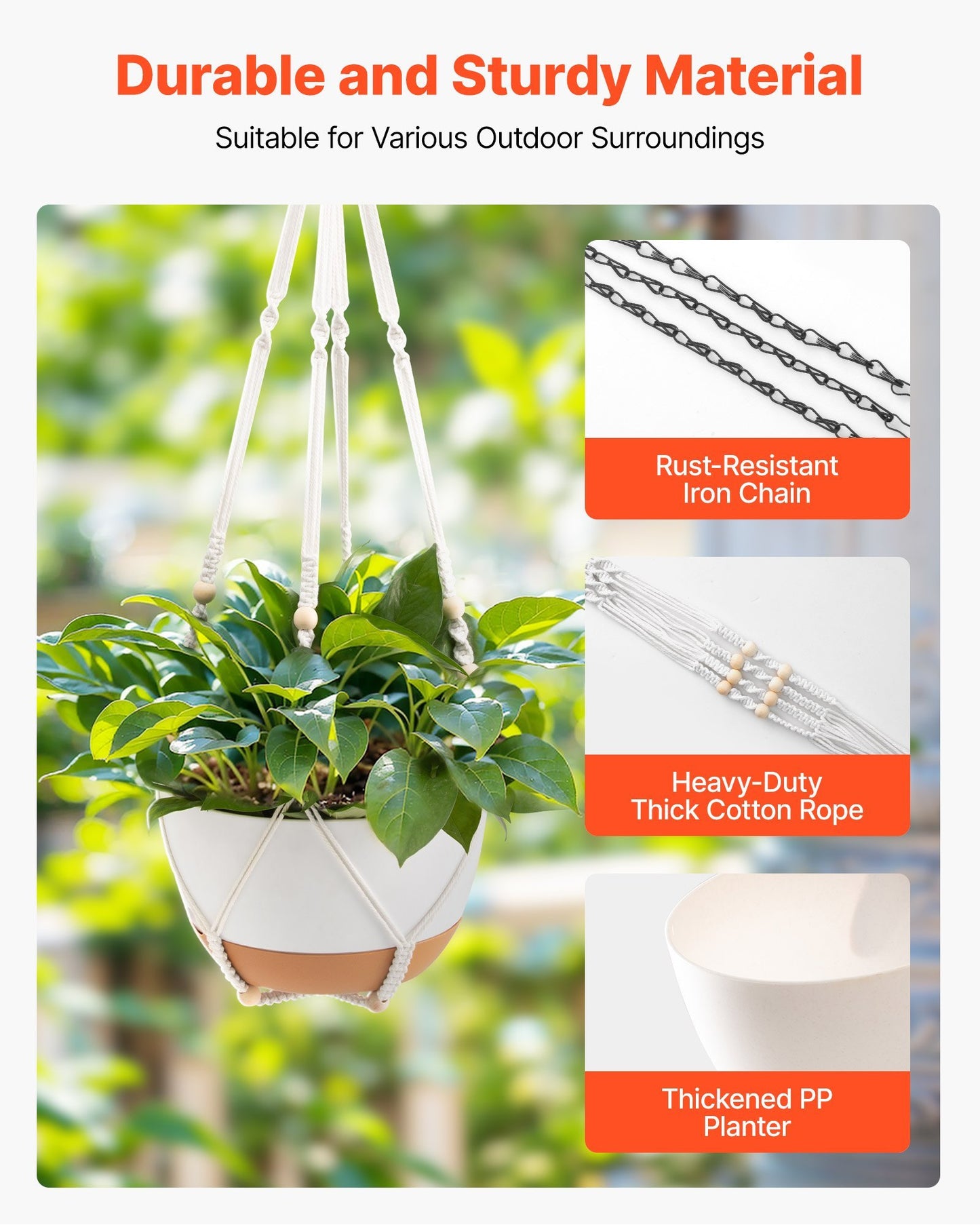 Hanging Planters 10 Inch Self-Watering Flower Pot 2 Pack Indoor & Outdoor