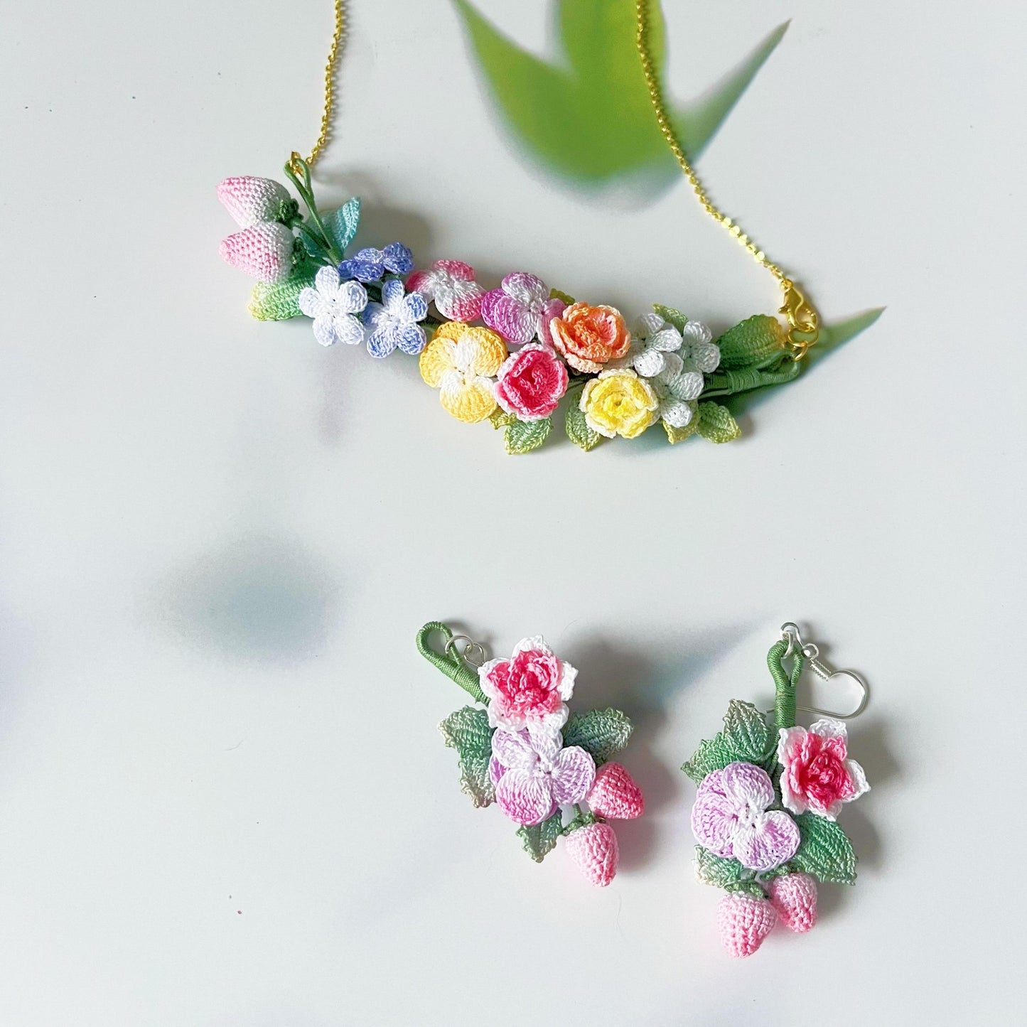 Handwoven Finished Bouquet Necklace