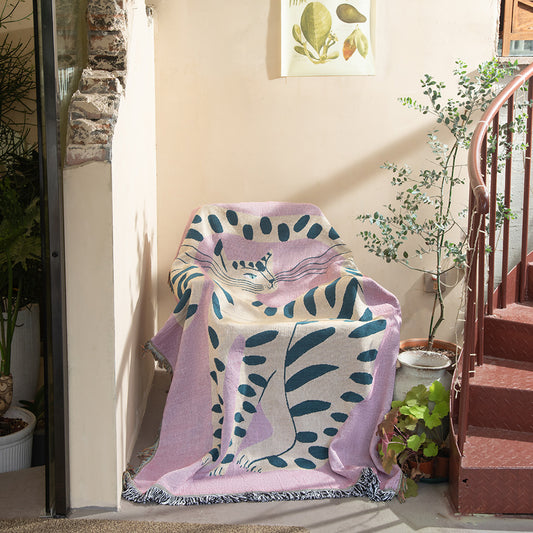 Cat Camping Rugs Chenille Sofa Cover
