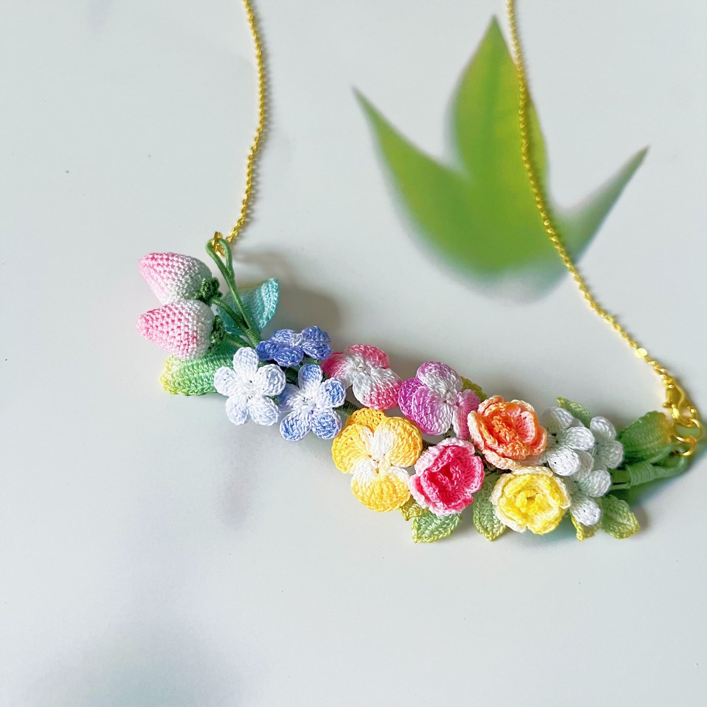 Handwoven Finished Bouquet Necklace