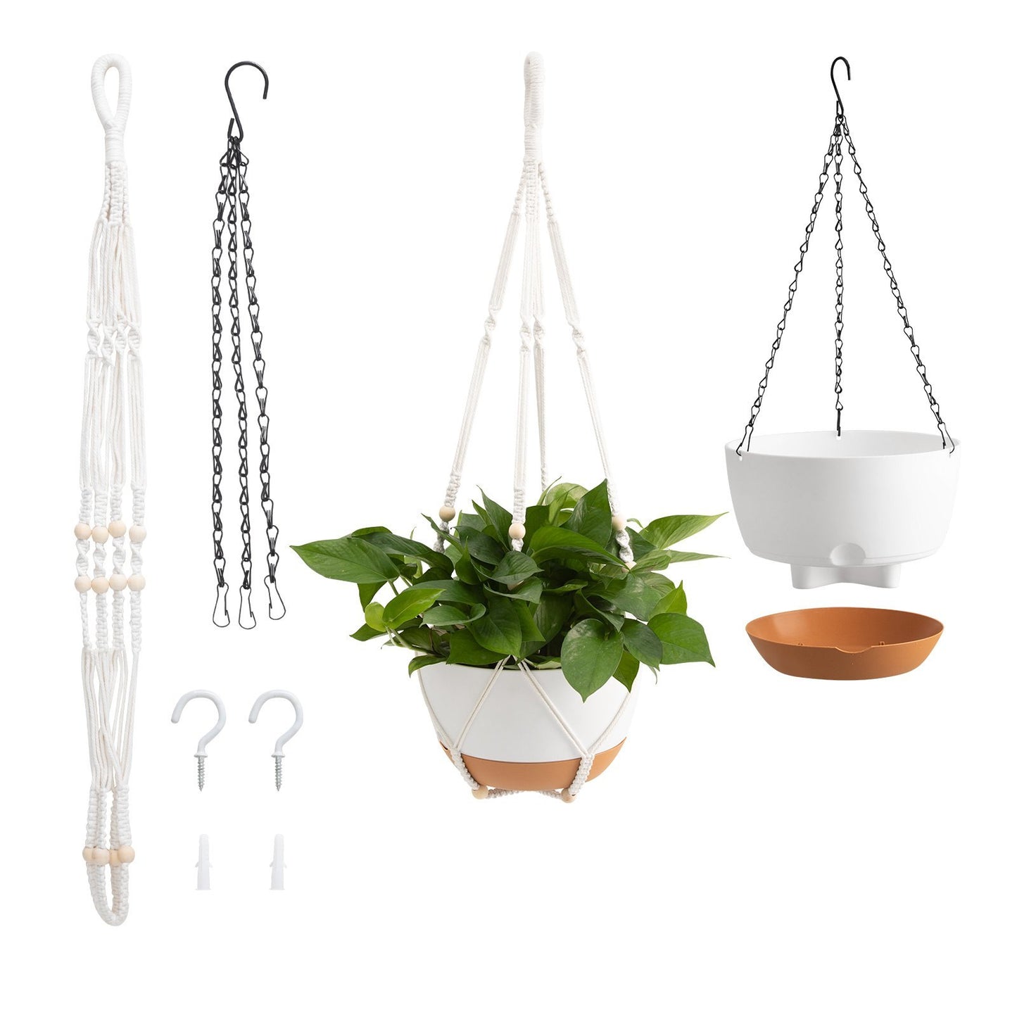 Hanging Planters 10 Inch Self-Watering Flower Pot 2 Pack Indoor & Outdoor