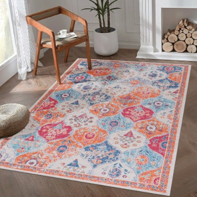 LOOM  LUXE 5x8 Area Rug For Bedroom, Washable Rug, Low-Pile, Non-Slip, Non-Shedding, Foldable, Kid Pet Friendly - Area Rugs For Living Room, Bedroom, Kitchen Wedding Gift